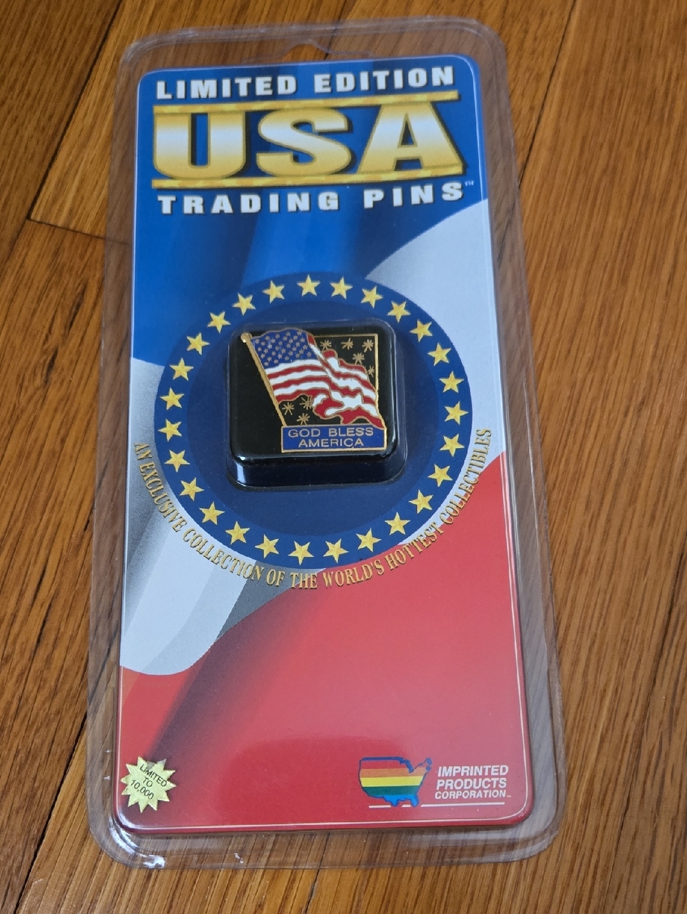 Limited Edition USA Trading Pin - American Flag Design (Red, Blue, Gold)